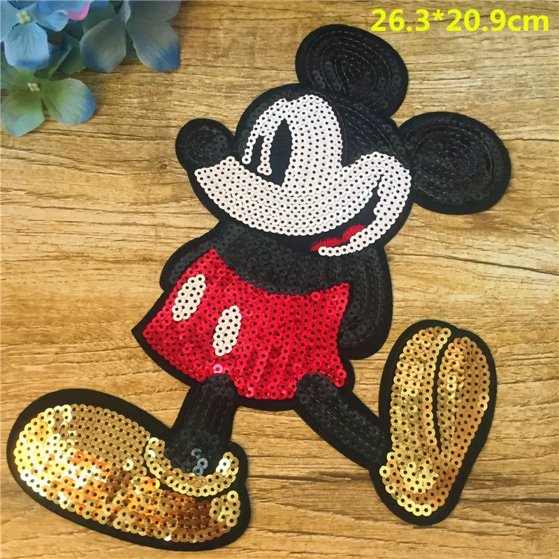 

New Arrival Iron-on Patch 1pc Mickey For Women Clothes Custom Cartoon Big Patch Animal For Kids Children Vogue Hot Sale 16LP030