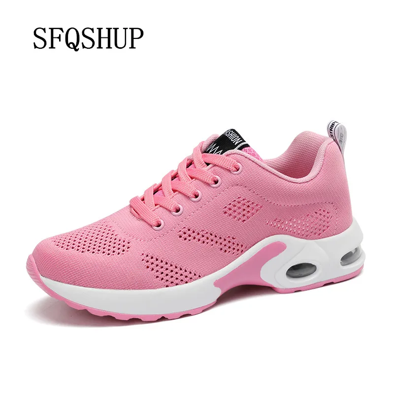 SFQSHUP breathable air mesh sneakers women 2019 spring summer Winter slip on platform knitting flats soft walking shoes woman