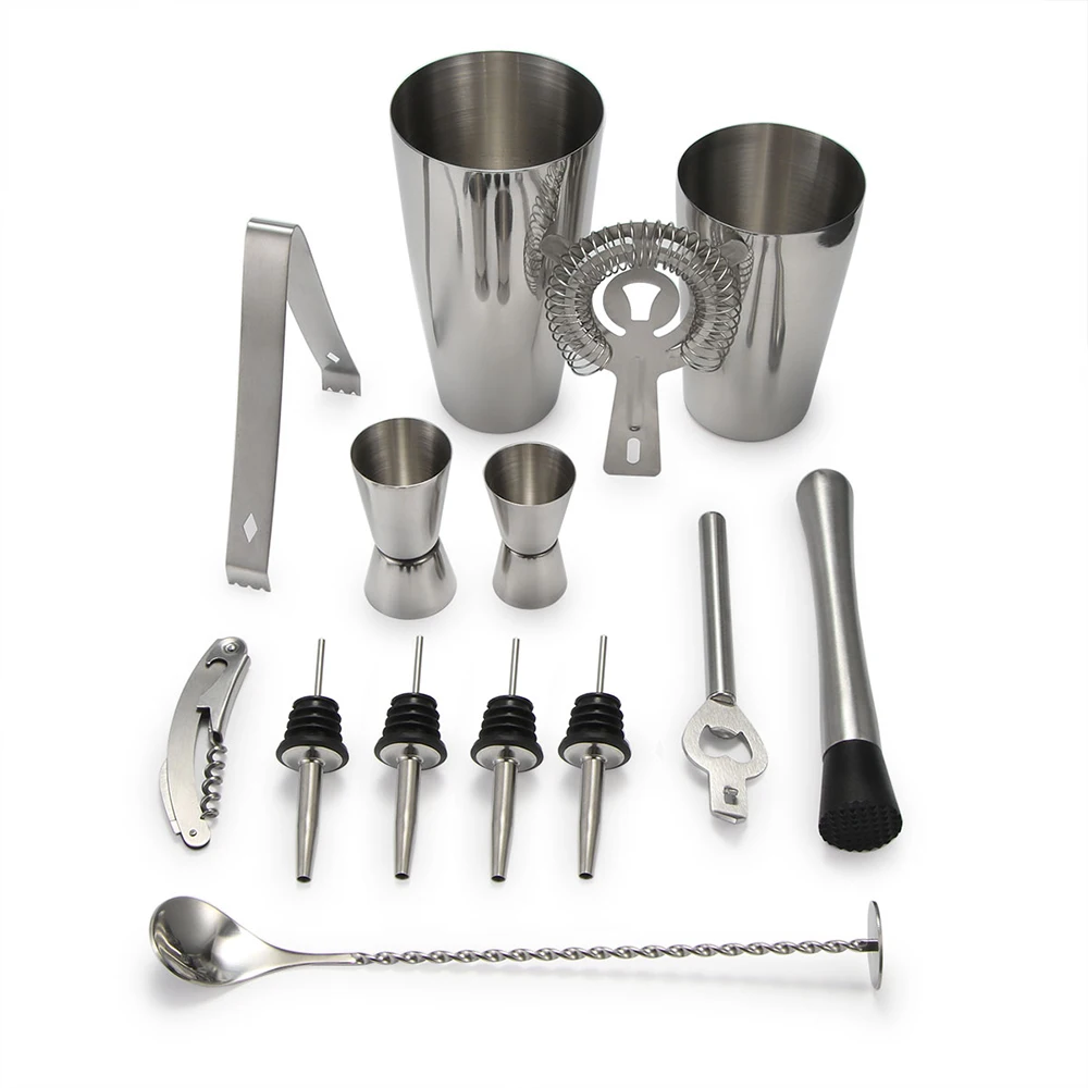 Houkiper 13 PCS Stainless Steel Bartenders Kit 800ML Cocktail Shaker