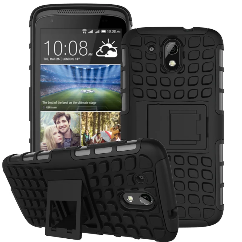For HTC Desire 526 526G 526G+ 326G Dual Sim cases Hard Cover Heavy Duty Armor Hybrid Rugged Rubber Silicone Stand Phone Case (&lt |