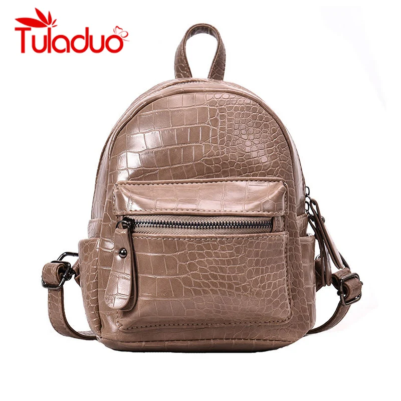 

Fashion Teenage Girls Preppy Style Backpack PU Leather Shoulder Bag Crocodile Print Travel Bags Women Backpack Mochila Feminina