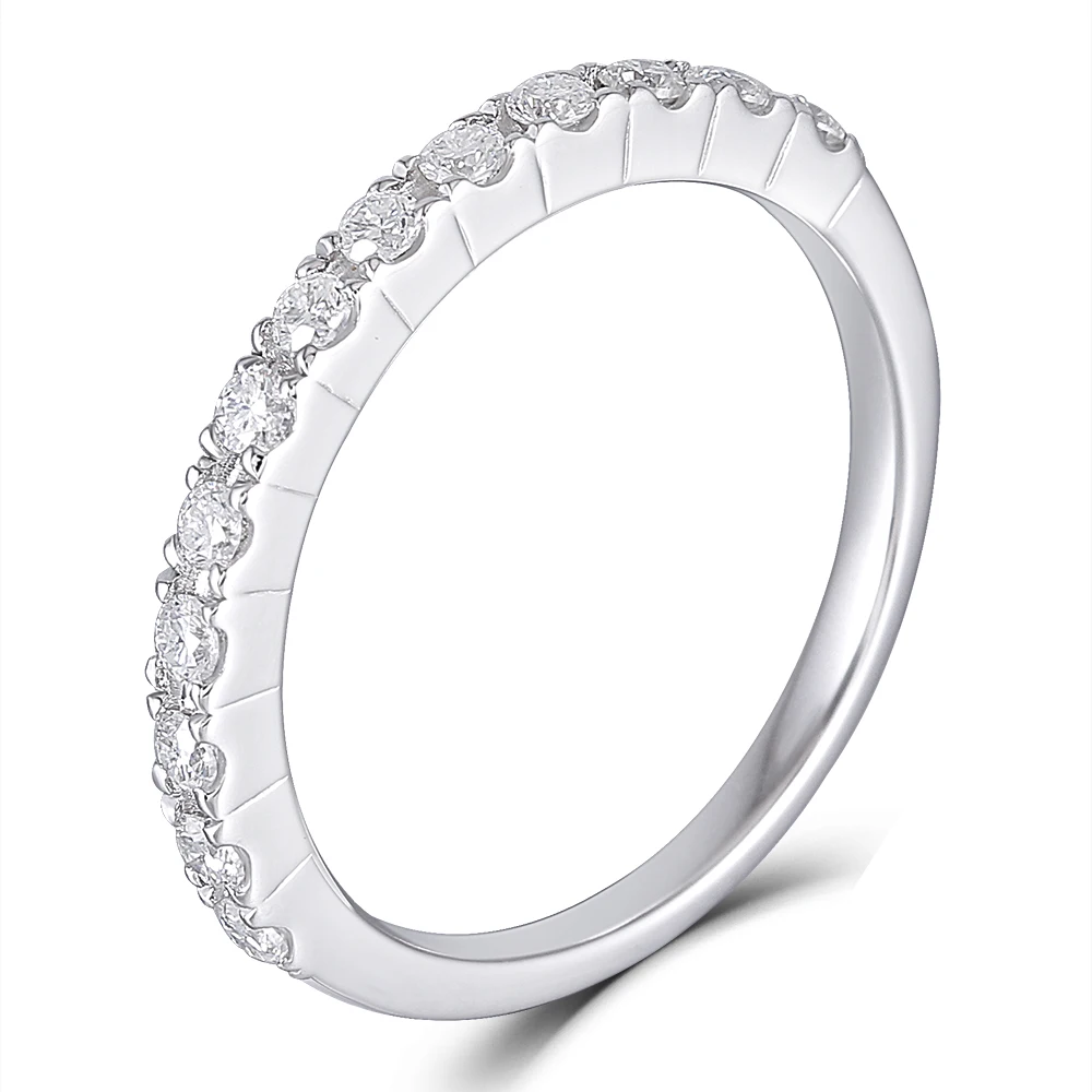 Platinum Plated Silver 0.4ctw Carat HI 2.26mm Width Moissanite Diamond Wedding Bands For Women Men Engagement Ring sets 1