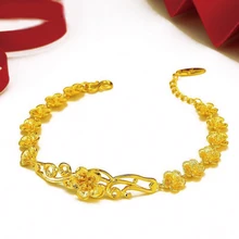 MxGxFam Свадебные ювелирные изделия из чистого золота цвет цветы браслет ювелирные изделия для женщин Cassical дизайн Аллергия бесплатно XP ювелирные изделия