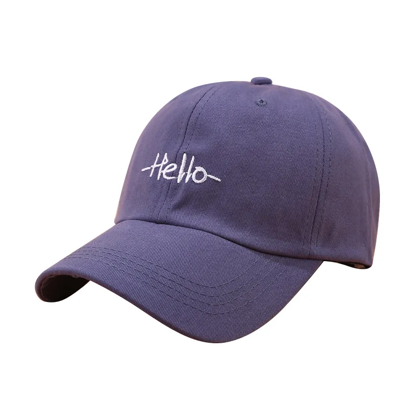 

Hello Letters Embroidered Duck Tongue Hat Couple Sunshade Hat Tide Cap Women