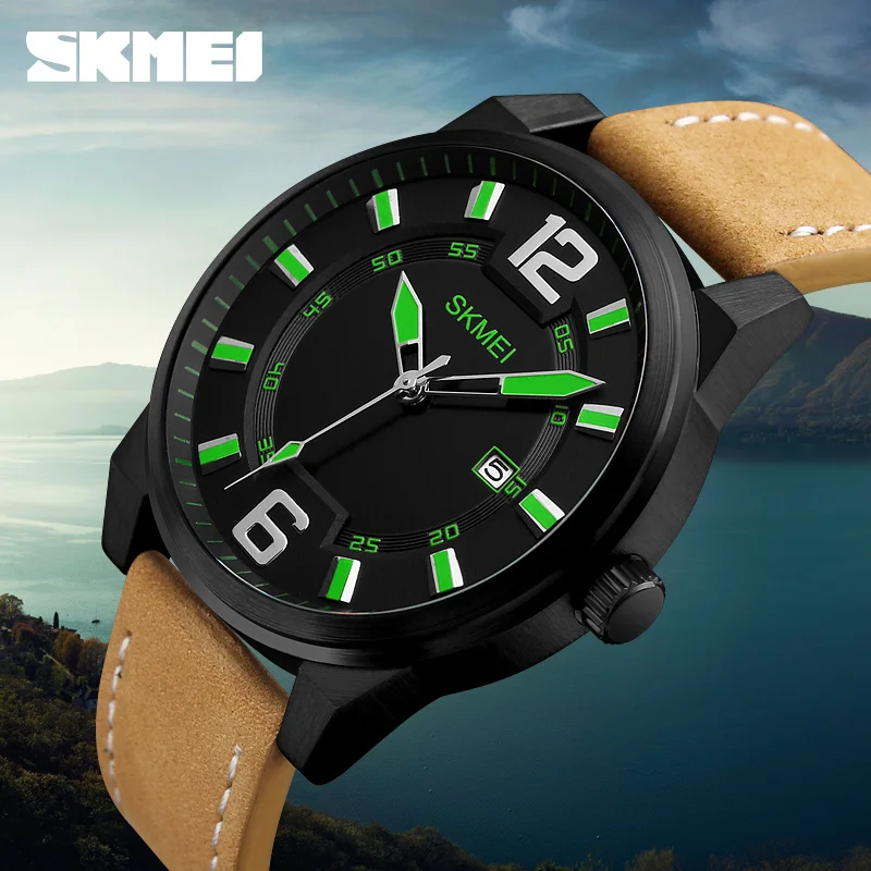 

SKMEI Brand Luxury Quartz Watch Men Leather Strap Military Sport Men Wrist Watch Fashion Mens Watch Male Clock Relogio Masculino