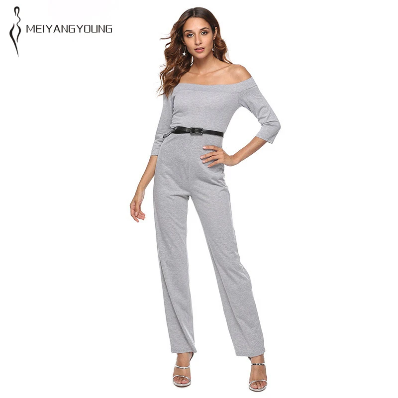 Grey jumpsuit womens formal Clearance