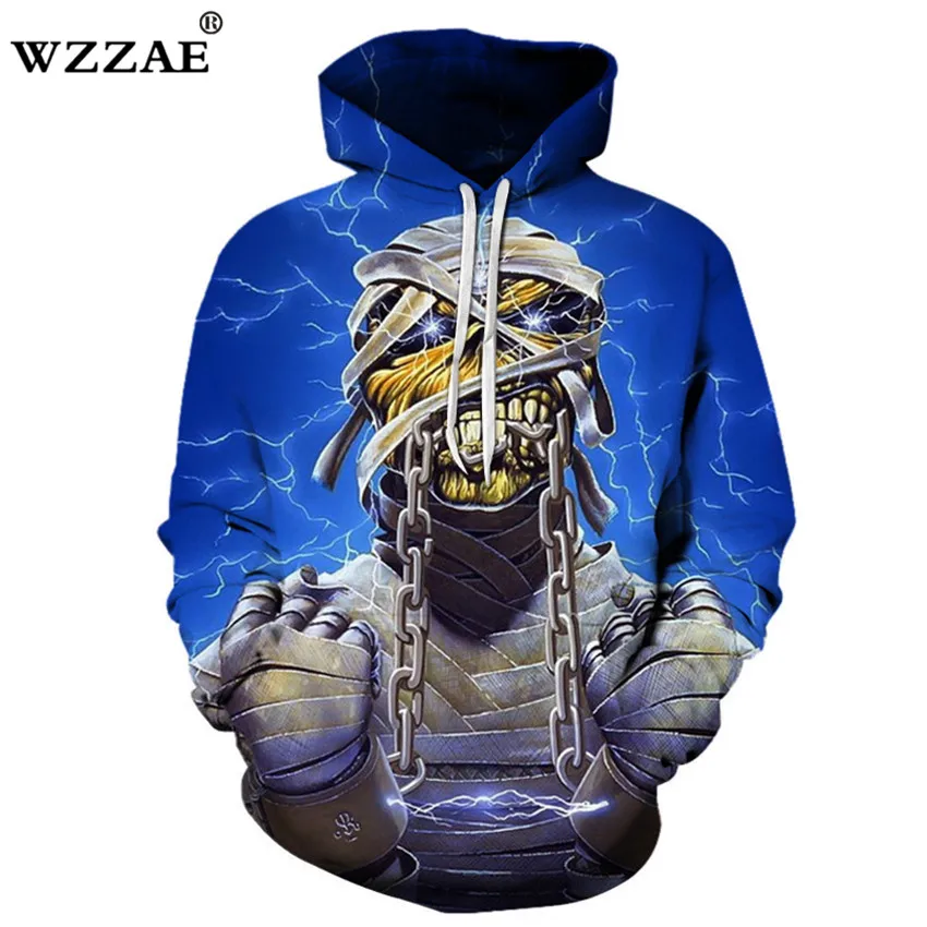 

New Fashion Men/Women 3d Hoodies Metal Skulls Mummy Lightning Print Women Hooded Hoodies Thin 3d Sweatshirts Hoody Hip hop Tops