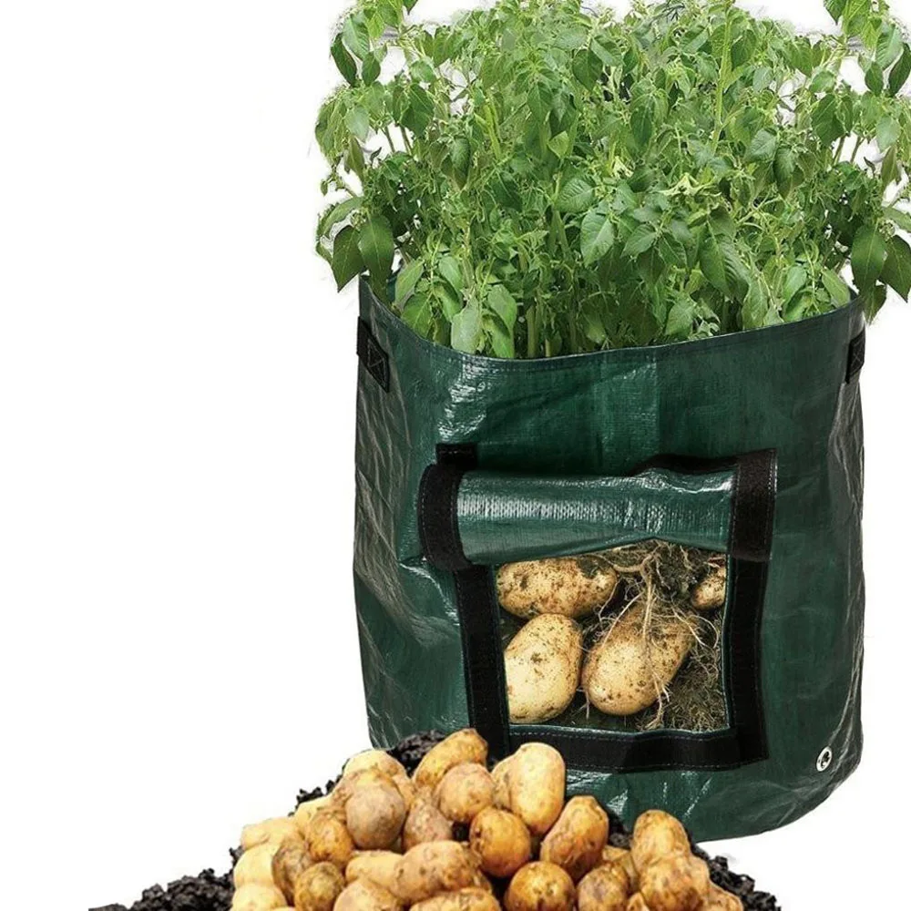 2 шт. DIY картофель расти плантатор из полиэтиленовой ткани посадки контейнер сумка утолщаются сад растение в горшке цветок картофель сад