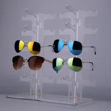 2 ряда 10 пар солнцезащитных очков стойка для очков держатель для очков прозрачный мода