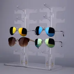 2 Ряд 10 пар солнцезащитные очки стойки Держатель рамы Дисплей стенд прозрачный Мода 2016 года