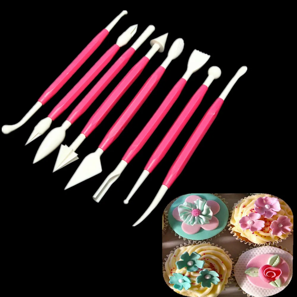 

8 Pcs/set Plastic Fondant Cake Decorating Making Carving Tools Flower Carving Cake Cookies Pastry Plastic Tools Set Detachable