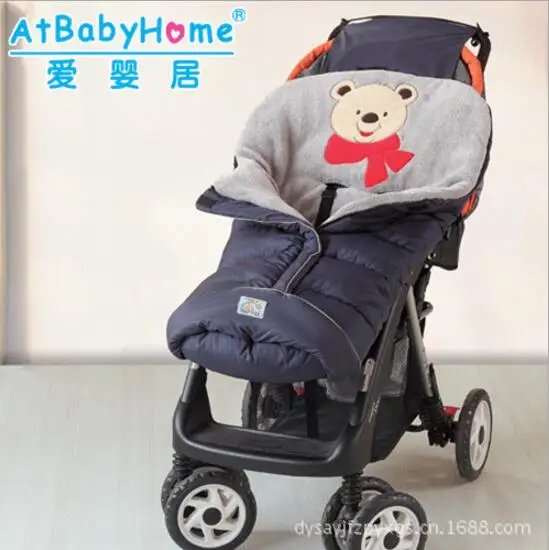 Детский спальный мешок, зимний конверт, хлопковый спальный мешок для новорожденных, теплый милый кокон, одеяло, обертывание, постельные принадлежности, ветрозащитная детская коляска - Цвет: Navy-102cm