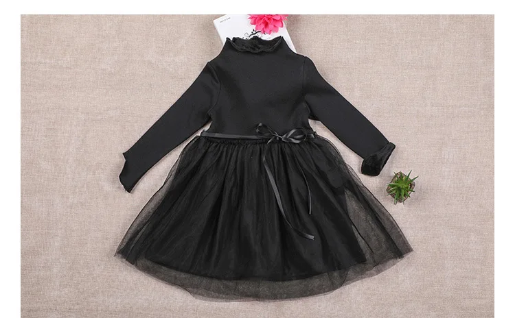 Christmas thick teenage little girls winter dress long sleeve 2017 new kids clothes mesh black red  dress for girls 14 10 12 7 8 9 11 13 years little big girls little girls winter party dress autumn dress girls (8)