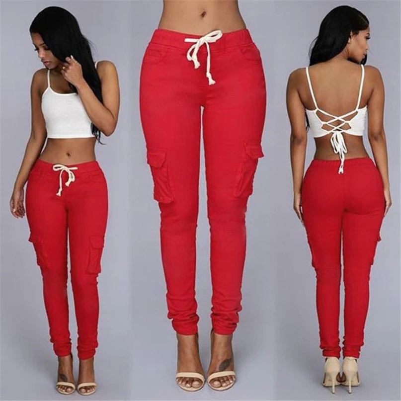Womens Fashion Sportswear Casual Fashion Sexy Women Pants High Waist Stretch Slim Pencil Trousers Running Pants #4NV29 (7)