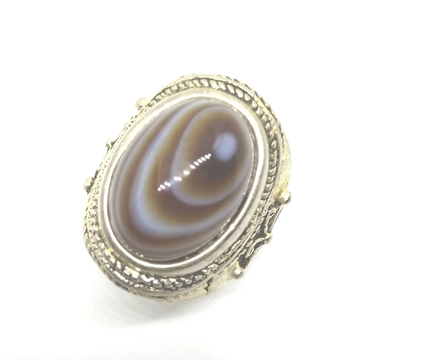 Винтаж серебро сглаза драгоценный камень агат Отрегулируйте кольцо природных ювелирных изделий
