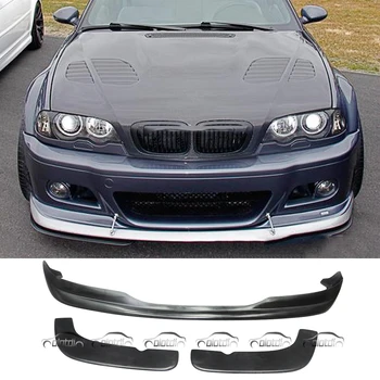 

Express shipping 3 PCS A Style Car Styling PU Material Front Lip Bumper Spoiler For BMW E46 2001-2006 Original M3