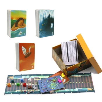 

2019 story dixit board game deck 1 2 3, 252 cards hard paper box wooden bunny English&Russian rules card game for family kids
