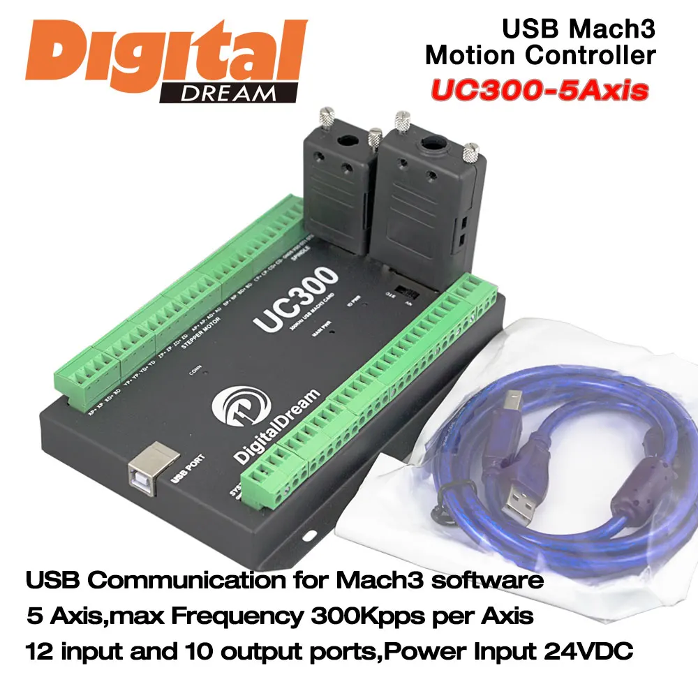 CNC 5 Ось 300 кГц Motion Controller для Mach 3 программного обеспечения с USB Связь гравировки и