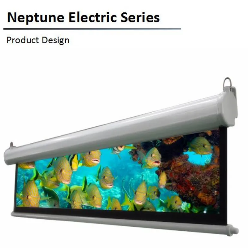 N1HA 16:9 видео Нептун электрический выдвижной проекционный экран для проектора, материал с матовый белый A
