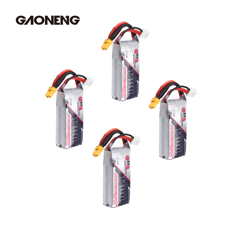 

1 /2 / 4 PCS Gaoneng 7.6V 1100Mah 50C 2S HV 4.35V Lipo Battery XT30 Plug RC Battery for RC Drones FPV Quadcopter Power Charging