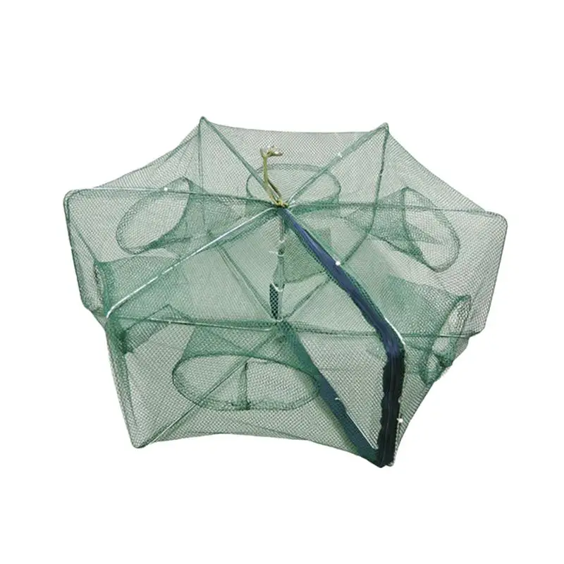 Foldable Bait Cast Mesh Trap Net Fishing Landing Net Shrimp Cage for Fish Lobster Prawn Minnow Crayfish Crab Circle 6 Holes Foldable Bait Cast Mesh Trap Net Fishing Landing Net Shrimp Cage for Fish Lobster Prawn Minnow Crayfish Crab Circle 6 Holes