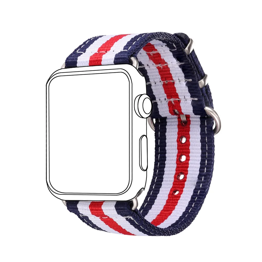 

Navy Strip Design Fabric Watch Strap Watchband For Applewatch Series 1/2 38MM/42MM Men/Women 2017 New Watch Band APB2546