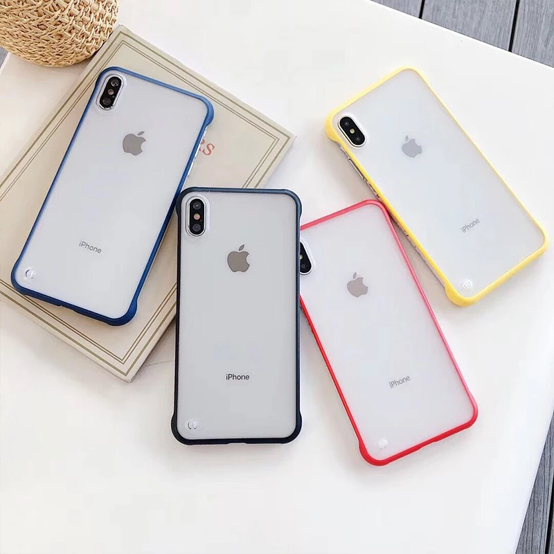 

SUYACS Framless Phone Cases For iPhone XR XS Max 6 6S 7 8 Plus X Matte Hard PC Candy Color Luxury Phone Back Cover Shell Gifts