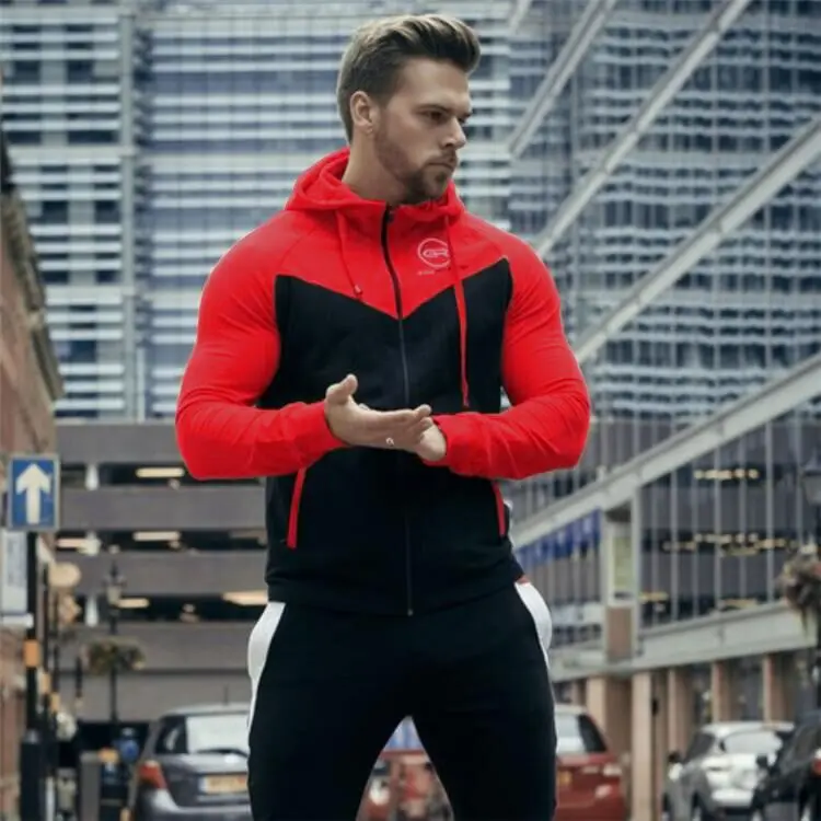 

2018 Spring Autumn Running Jacket Men Warm Running Jersey long sleeves Coat Outdoor Sports Hiking Zipper Hooded Jackets