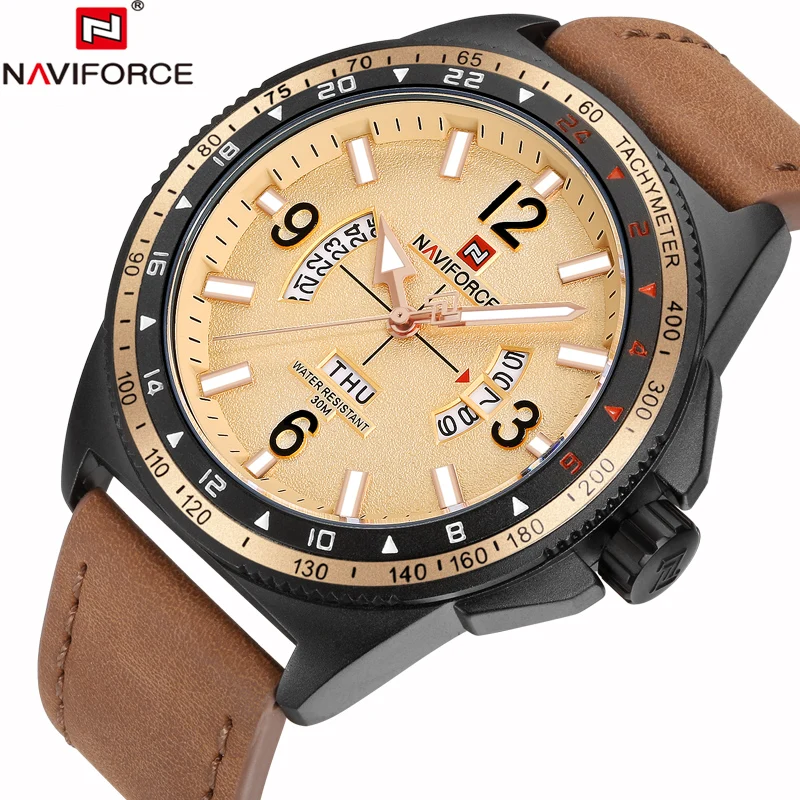 2017 NAVIFORCE часы мужские модные повседневные кварцевые наручные Дата Неделя задний