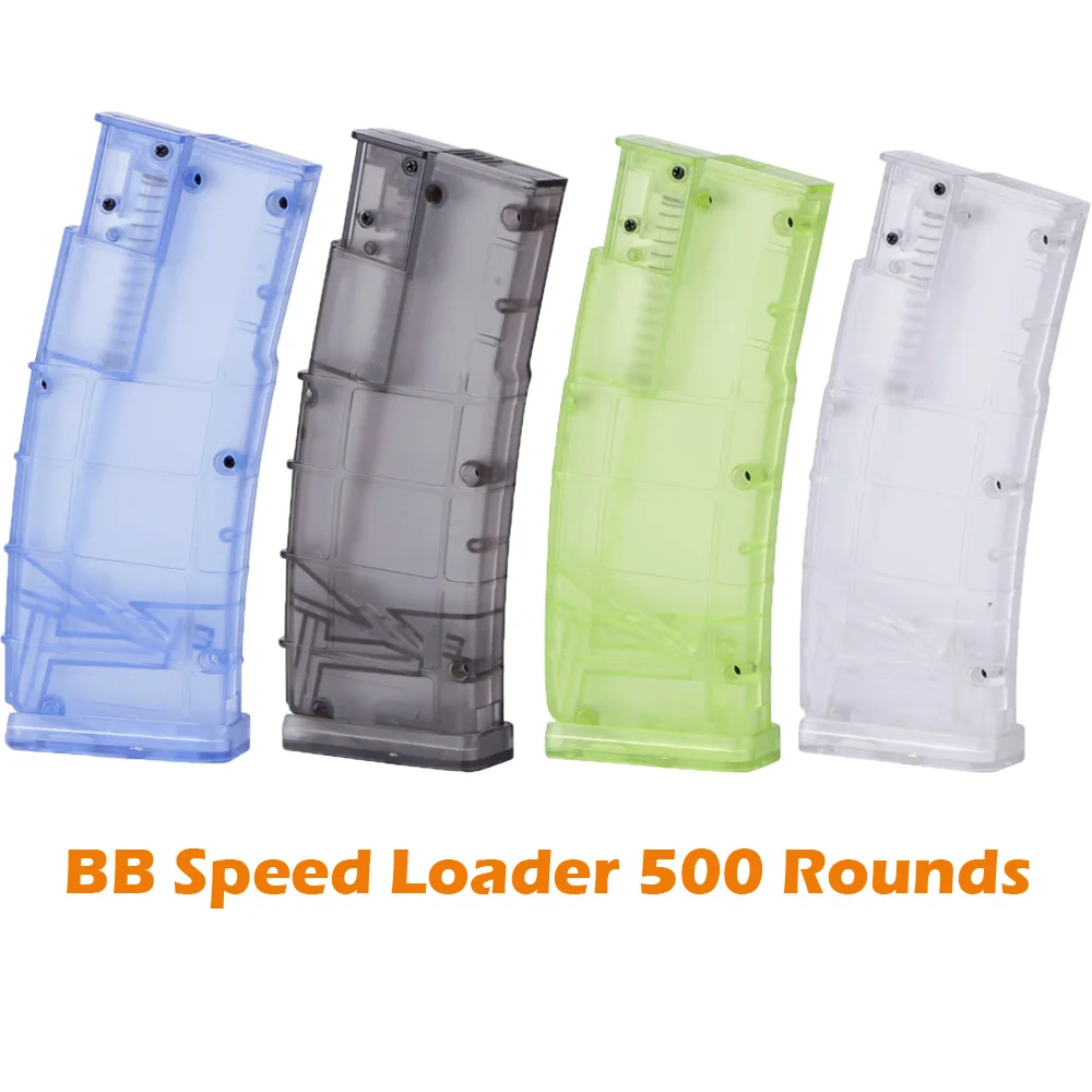 WoSporT Tactical Paintball BB Speed Loader 500 Rounds Airsoft Quick Loader Plastic BB Box Gun