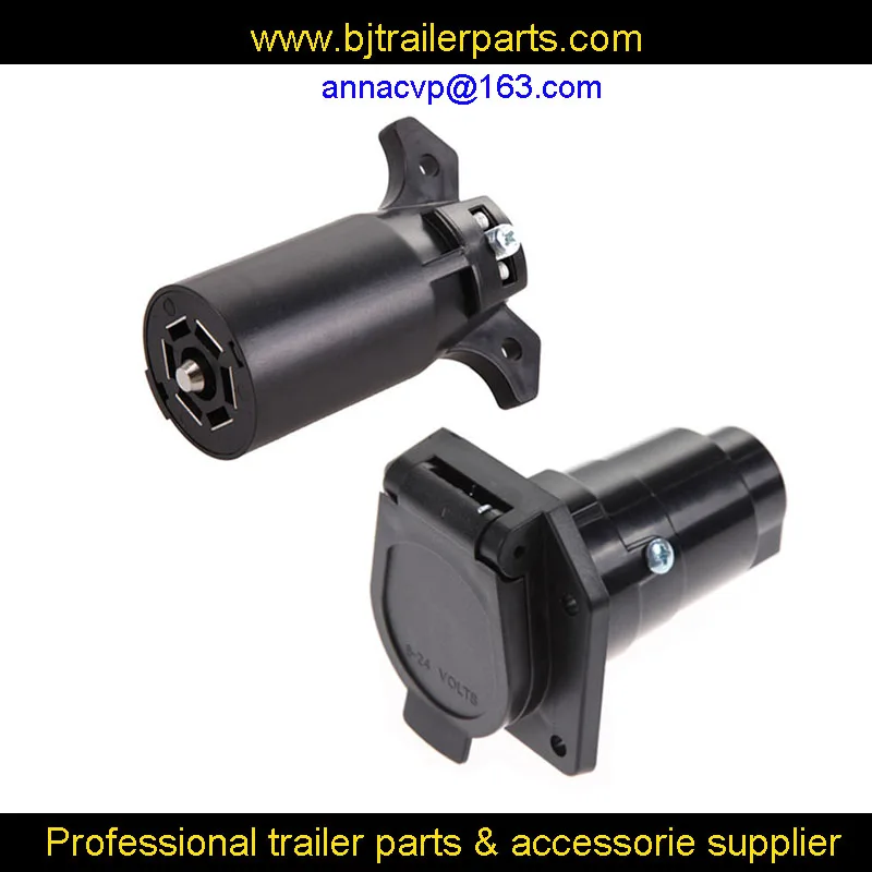 7 Poles Blade Round Truck Trailer Plug + Socket 7-Way RV Connector Replacement 7 Pin Camper Parts Caravana Accessories