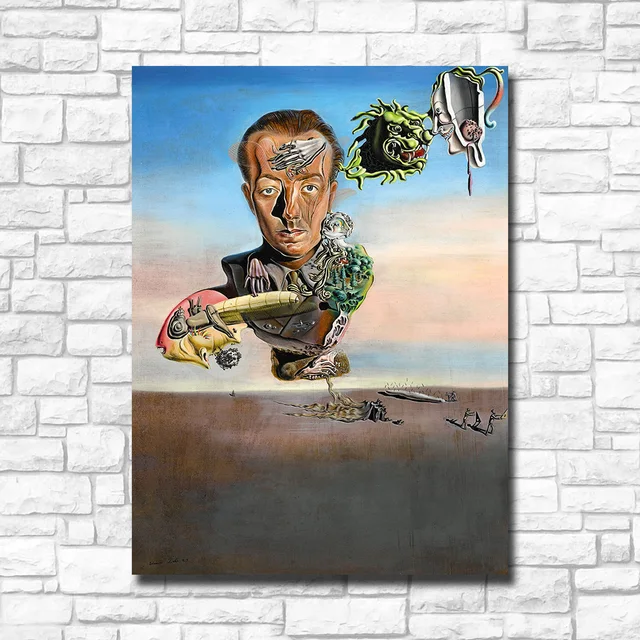 Wxkoil Salvador Dali  Portrait of Paul Eluard Canvas Wall Pictures for Living Room Office Bedroom Modern Canvas Oil Painting 3