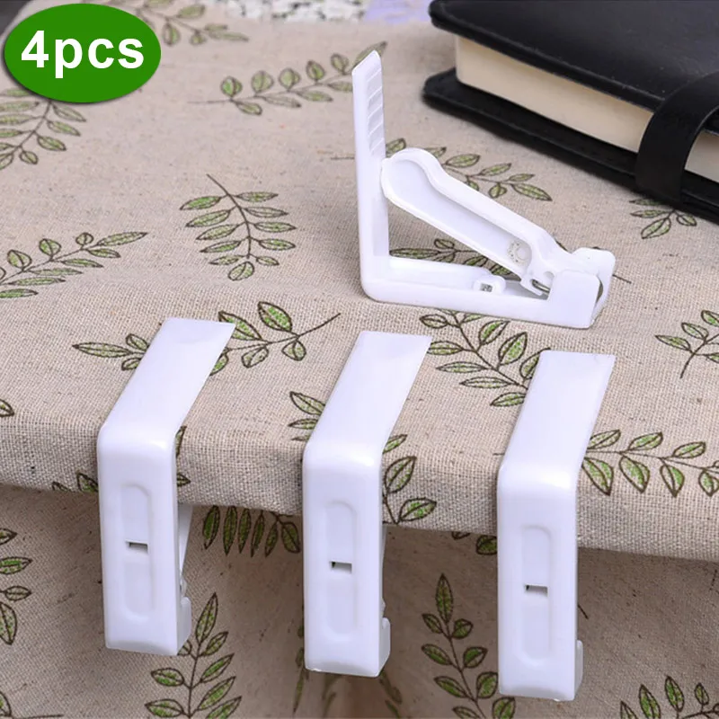 

4Pcs Practical Tablecloth Clip Plastic Clamp Set Stainless Steel Spring Table Angle Clamp Tool LB88