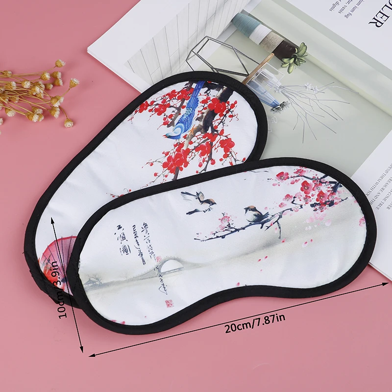 1 Pcs Chinese Wind Sleep Eye Mask Flower Bird Eye Mask Travel Relax  Eye Patch Random