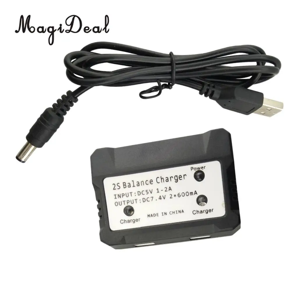MagiDeal 2 in 1 RC Drones 2S 7.4V Balance Charger for SYMA X8C X8G X8HW Hubsan H501S H502S V262 V913 V912 B2W RC Drone Parts