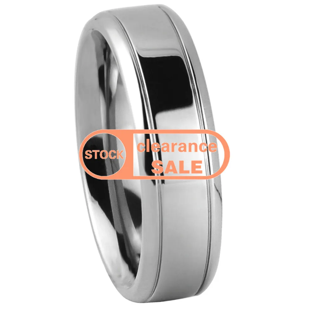 

US size:12#/Flat Beveled two grooves titanium Ring Mens fashion polished shiny Wedding Band for gift/width 8mm/TIRI0008W8P/