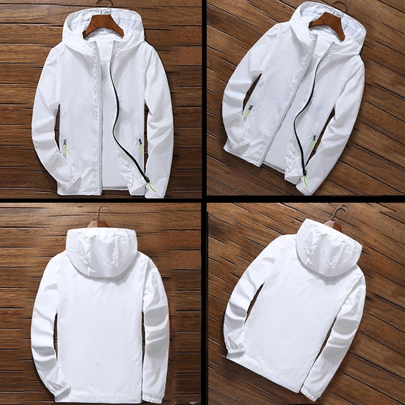 Oversize Men Windproof Cycling Jackets Male Male's Zip Thin Coat 2018 Autumn Sport Outdoor Hooded Waterproof Jackets Sportwear