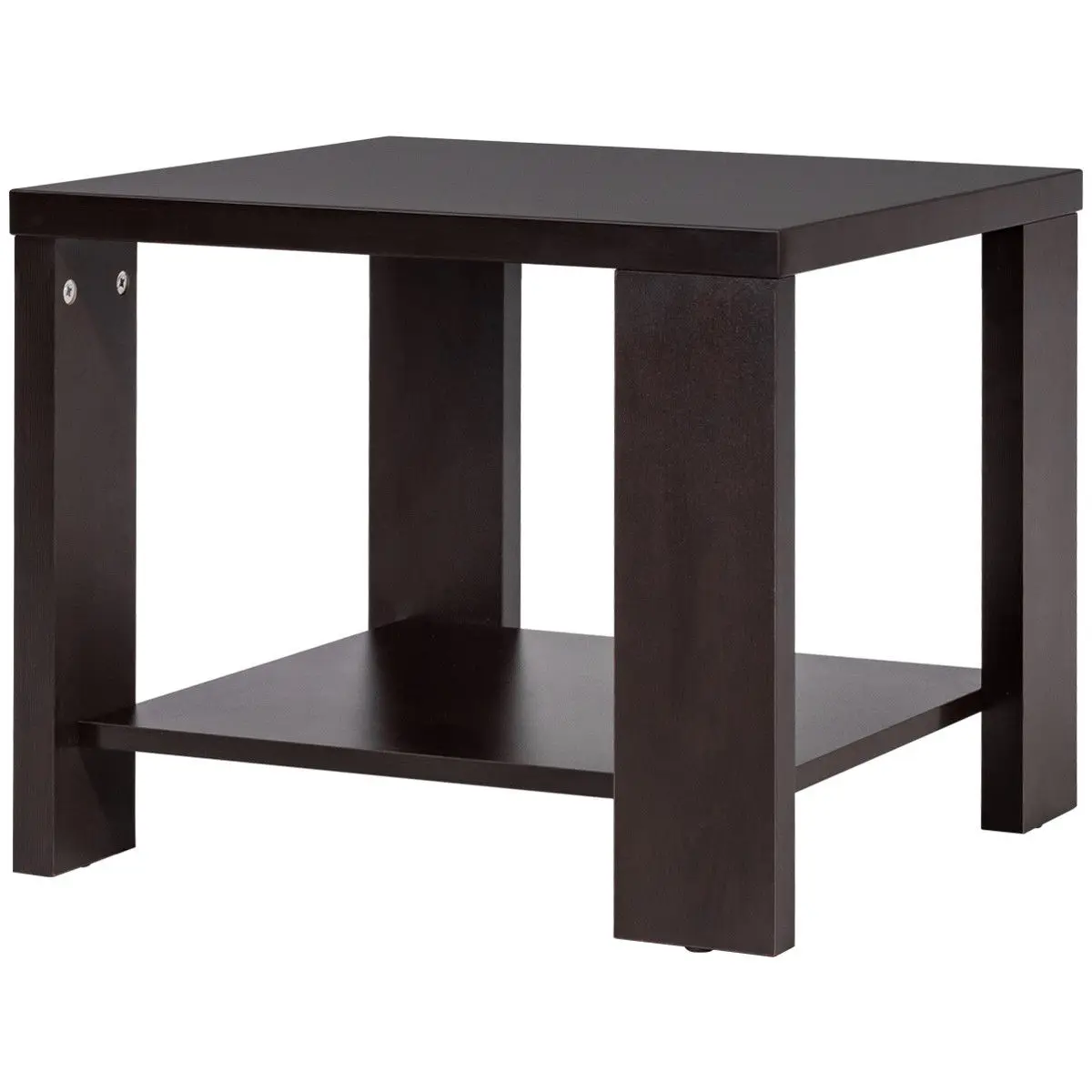 Giantex Living Room End Coffee Table Square Sofa Side coffee Tea Table with Storage Shelf Modern Wood Home Furniture HW56759CF