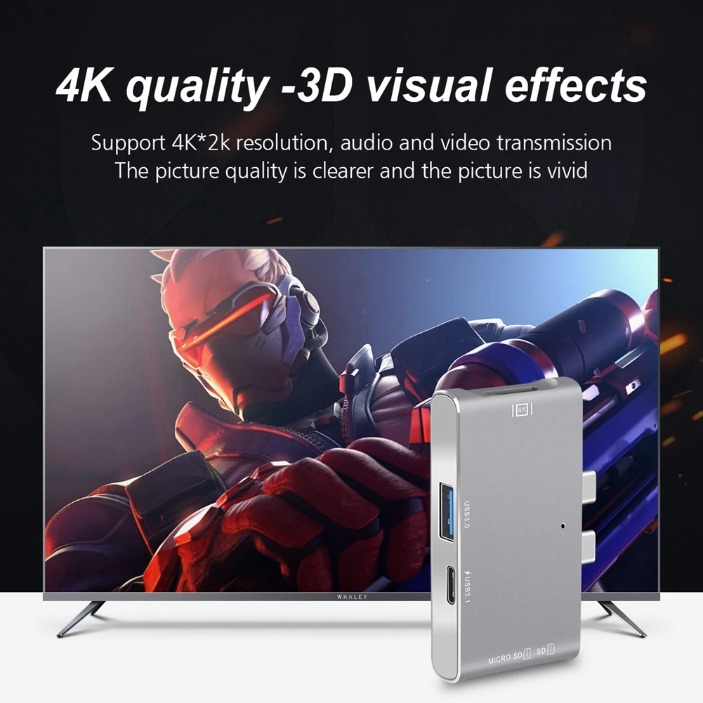 Концентратор USB C HDMI 4k для MacBook Pro thunderbolt 3 Type концентратор с кардридером TF SD 0 порт