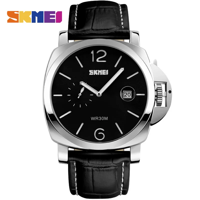 

SKMEI Men Fashion Casual Big Dial Quartz Wristwatches Stainless Steel Luxury Watch Water Resistant Male Sports Watches 1124