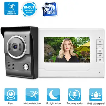 

7 Inch HD Rainproof Monitor Door Phone IR Camera Remote Unlock Intercom Doorbell
