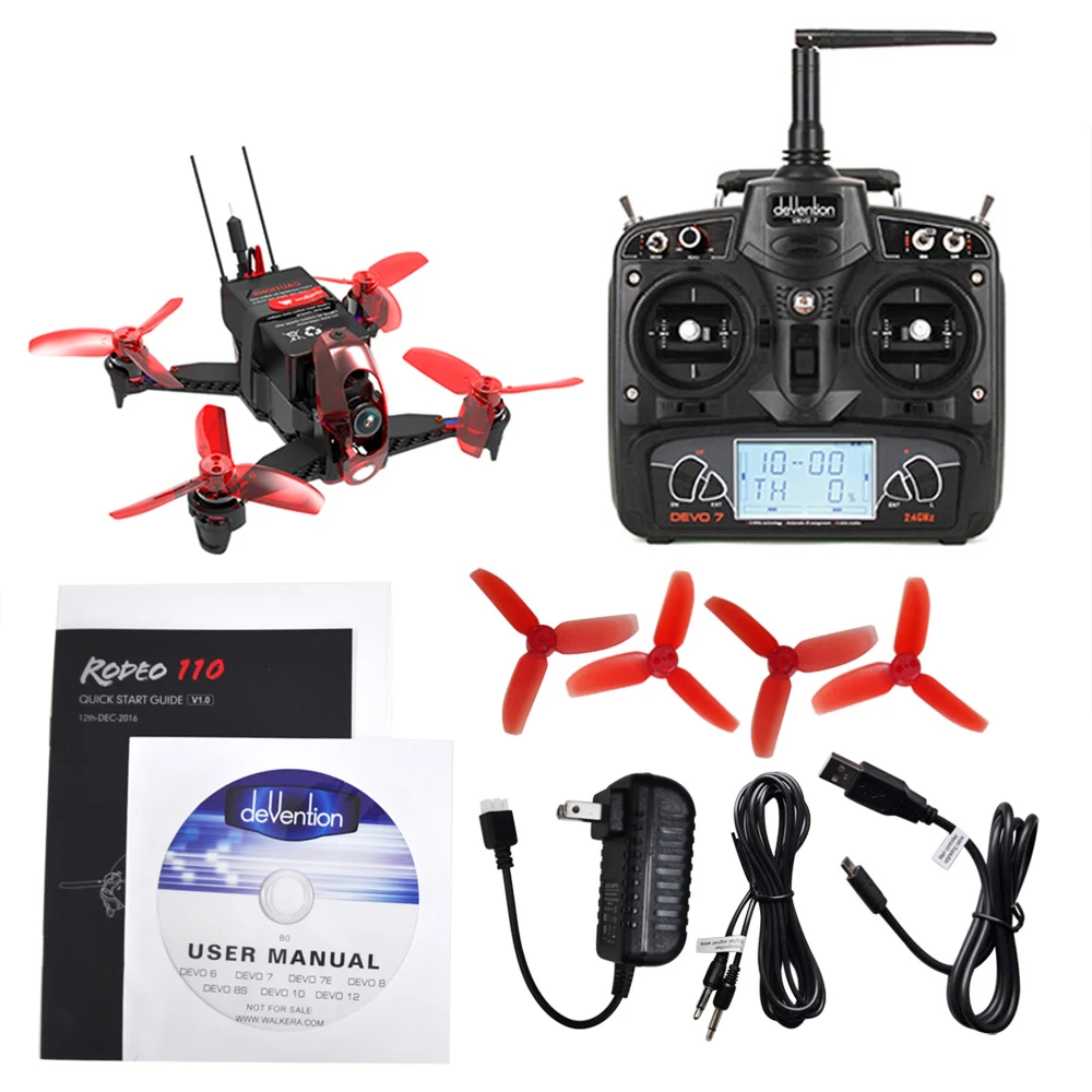 

Walkera Rodeo 110 RC Drone 110mm Mini Drone 600TVL HD camera 2.4GHz 7CH FPV Racing Quadcopter Brushless ARF/ RTF Version
