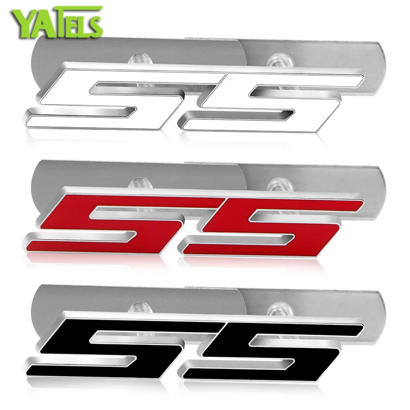

1pcs 3D Car Styling Front Grille Emblem Badge Sticker SS Logo for Chevrolet Sail Malibu Aveo Cruze Captiva Orlando Trax Camaro