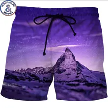 3D космическая галактика Айсберг печатные пляжные обшитые мужские шорты летние быстросохнущие брендовые шорты мужские хипстерские хип хоп пляжные шорты
