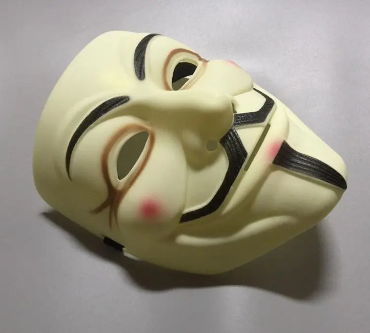 100 шт Вендетта маска, V для Вендетта маска аноним фильм Guy Fawkes Маскарадная маска на Хэллоуин маска реквизит SN281
