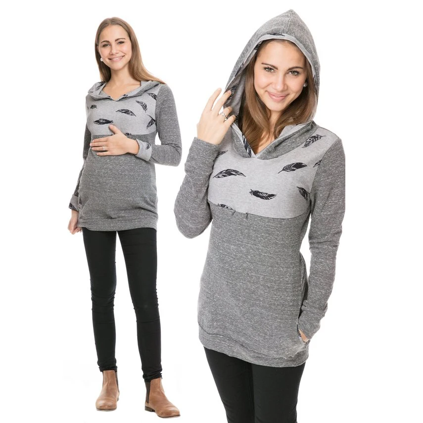 Thicken Nursing Mothers Breastfeeding Hoodie Sweatshirt Winter Maternity Clothing Pregnancy Lactation Clothes For Pregnant Women (7)