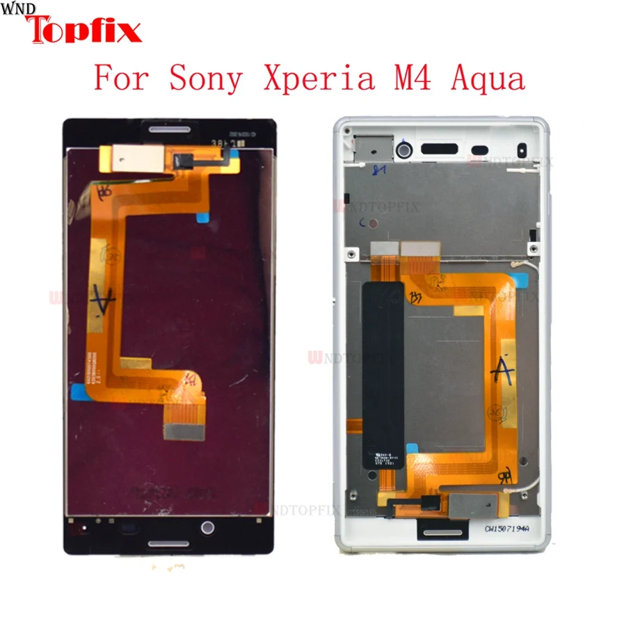 Pour Sony Xperia Aqua LCD E2303 E2333 E2353 écran tactile numériseur avec cadre pour Sony M4 LCD pièces de rechange d'assemblage