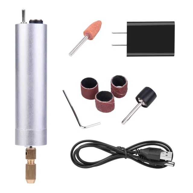 USB Rechargeable Mini Electric Drill DIY Grinding Polishing Engraving Machine 10000RMP Punching Tools Accessory