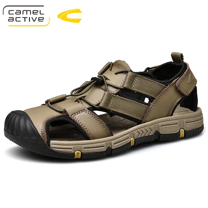 Camel Active/ г. Новые быстросохнущие сандалии из натуральной кожи летние качественные повседневные кроссовки противоскользящая обувь для пляжного отдыха 19353 - Цвет: Темный хаки