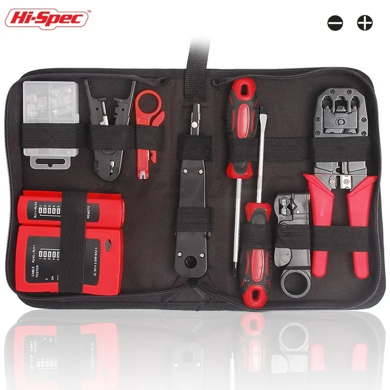 

Hi-Spec 19 in 1 Computer Repair Tools Kit Crimping Tool Wire Stripper Cable Cutter RJ45 Crimping Pliers Screwdriver Set DT30132